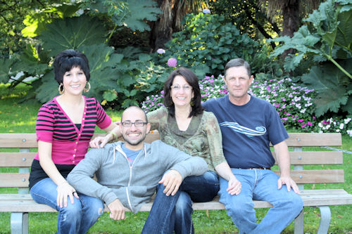 Spencer with his family in Stanley Park, Vancouver. From left: Annie (sister), Spencer, Tonette (mother), and Kenny (father)